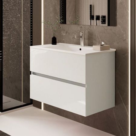 Mobile bagno sospeso Sevilla con 4 cassetti 120x44.6x52 cm colore rovere quercia