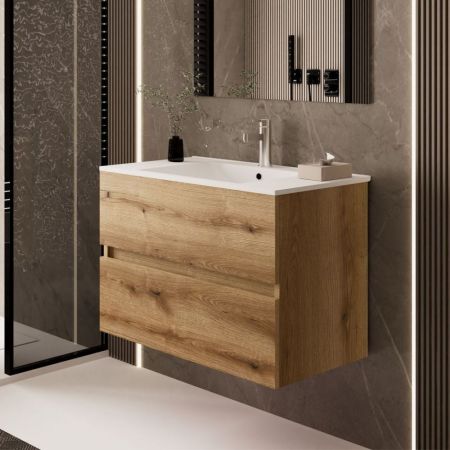 Mobile bagno sospeso Sevilla con 2 cassetti 80x44.6x52 cm colore bianco