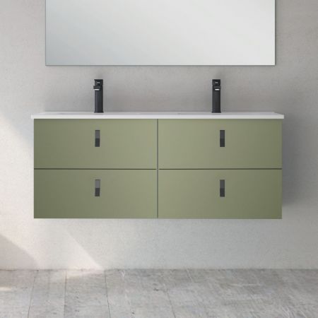 Mobile bagno sospeso Bolton con 4 cassetti 120x45x48 cm colore cemento