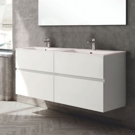 Mobile bagno sospeso Sevilla con 2 cassetti 80x44.6x52 cm colore bianco