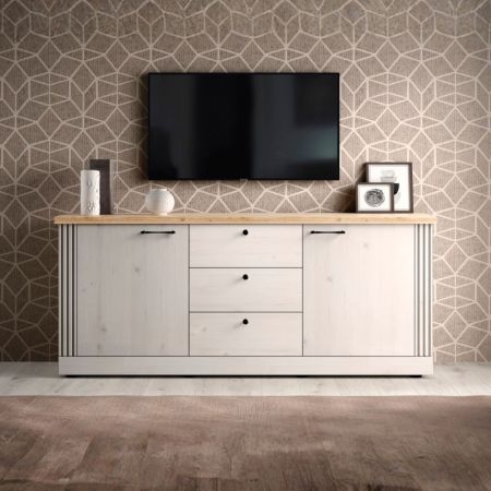 Credenza Aldo 6 con 2 ante e 3 cassetti colore antracite