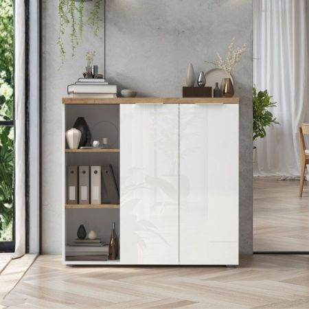 Mobile multiuso Medea 2 ante colore terracotta 74.5x34.9xH 99.1 cm.