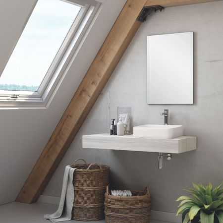 Mobile bagno sospeso Bolton con 2 cassetti 80x45x48 cm colore rovere grigio ghiaccio Mobile bagno sospeso Bolton con 2 cassetti 80x45x48 cm colore rovere grigio ghiaccio