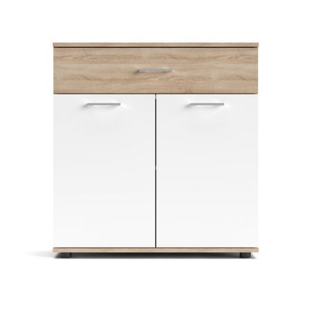 Mobile multiuso scarpiera Olimpia colore bianco con anta a specchio