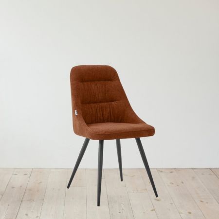 Sgabello Ross in ecopelle color mattone con gambe nere