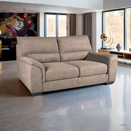 Divano Alenda 3 posti con piedini quadrati in tessuto Roma 14 giallo