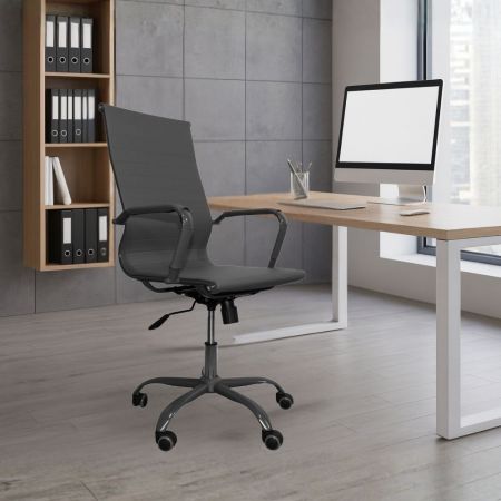 Poltrona da ufficio NuviaS con schienale basso colore bianco