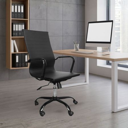 Poltrona da ufficio NuviaS con schienale basso colore nero