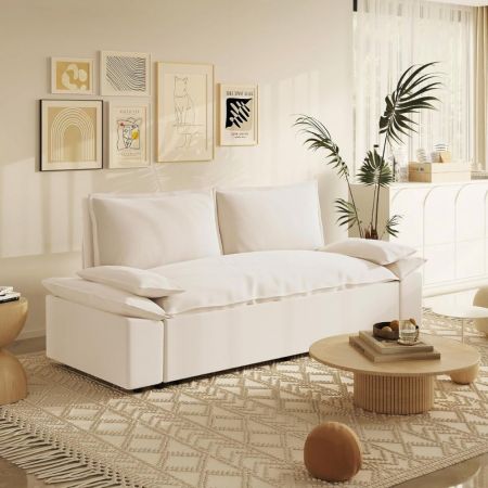 Divano Lena 3 posti con schienali basculanti in tessuto microfibra Caddy 620 tortora