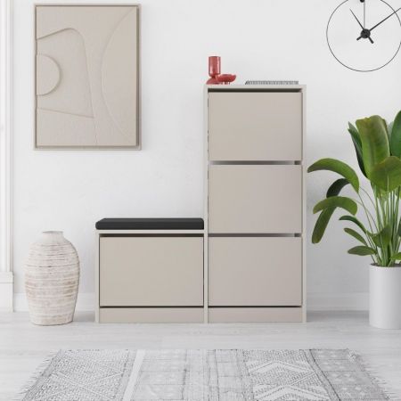 Armadio multiuso Medea 6 ante colore cashmere 109.2x34.9xH191.9 cm.