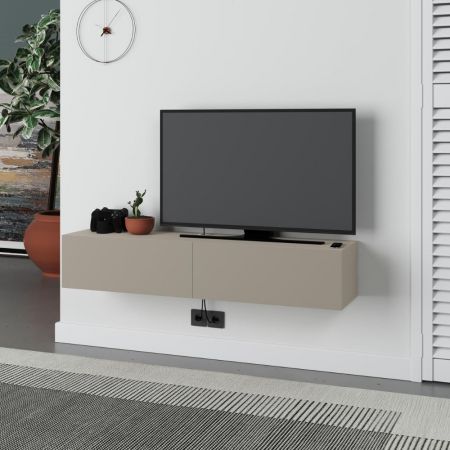 Mobile porta TV sospeso Francy bianco ante a ribalta 135x31.7x25 cm.