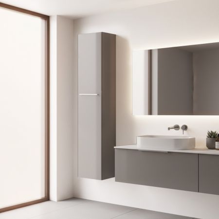 Set mensolone bagno con lavabo Ely colore rovere cambrian 120x45x12 cm.