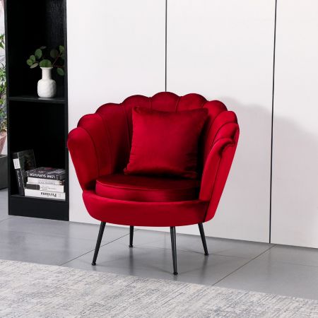 Poltrona a conchiglia Orel in velluto UF910-7 rosa e gambe oro