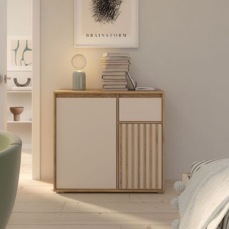 Mobile multiuso Segno con tre ante e 1 cassetto L 120 cm colore grigio chiaro