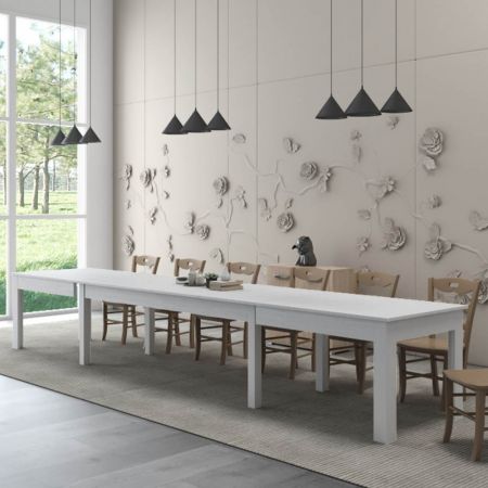 Tavolo Mila 140x80 top ceramica effetto marmo bianco