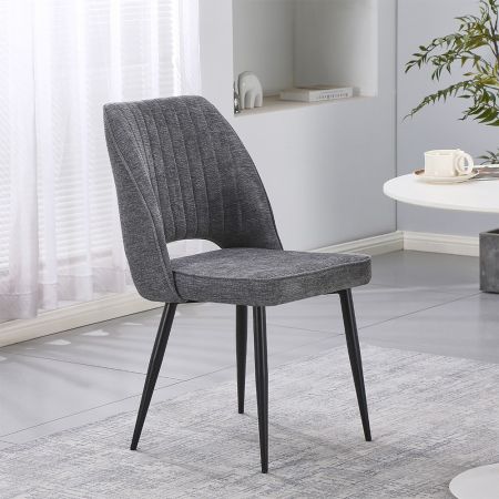 Sgabello imbottito Cami in tessuto teddy azzurro polvere