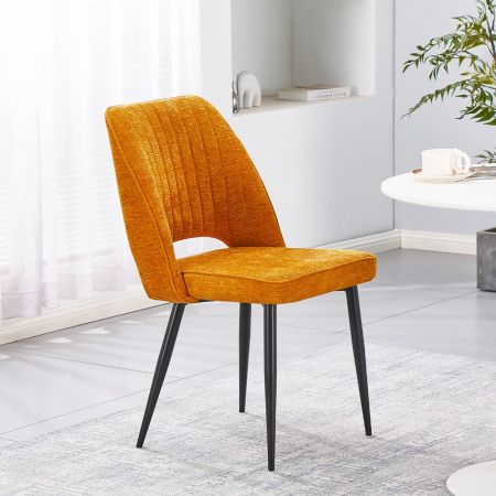 Sgabello Mey in tessuto Anka 06 tortora con gambe in metallo nere