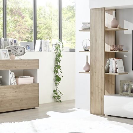 Credenza Mogol bianco lucido ossido 108x42x127H