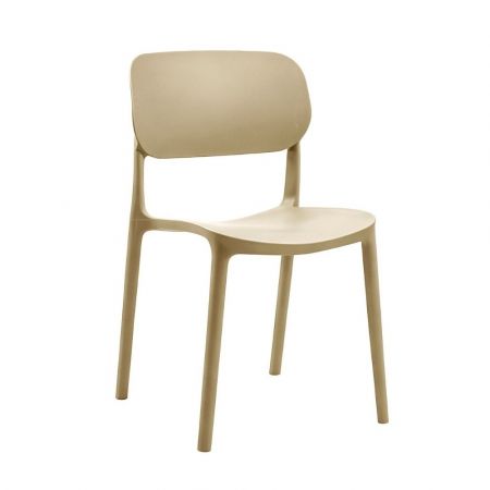 Sedia in polipropilene Loop con schienale ergonomico con apertura colore bianco set 4 pezzi
