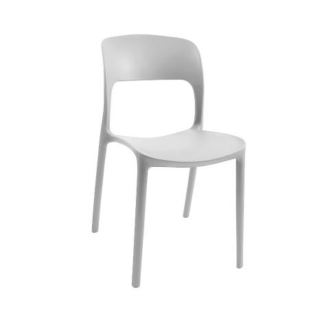Sedia in polipropilene Loop con schienale ergonomico con apertura colore bianco set 4 pezzi