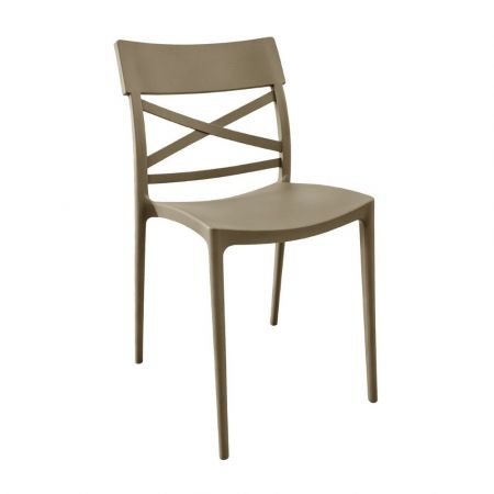 Sedia Opale in polipropilene 55.5x44xH80 cm colore grigio scuro