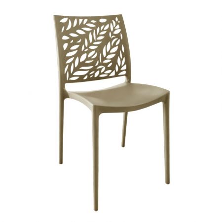 Sedia in polipropilene Loop con schienale ergonomico con apertura colore bianco set 4 pezzi