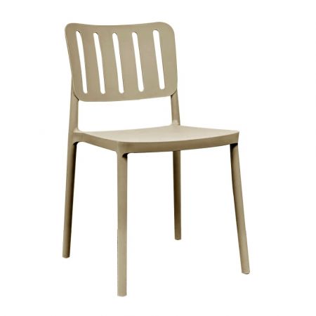 Sedia in polipropilene Loop con schienale ergonomico con apertura colore bianco set 4 pezzi