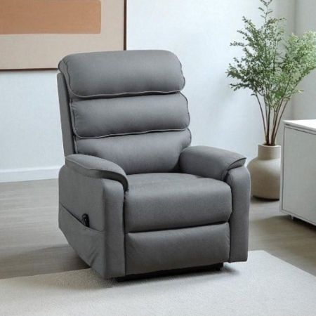 Poltrona relax Melany con recliner elettrico in tessuto G378 grigio chiaro melange