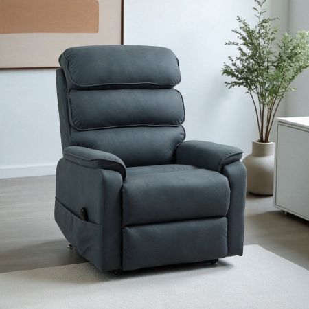 Poltrona relax Melany con recliner elettrico in tessuto G378 grigio chiaro melange