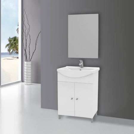 Mobile bagno sospeso Invicta con due cassetti colore verde oliva con maniglie nere 80x45x48 cm.