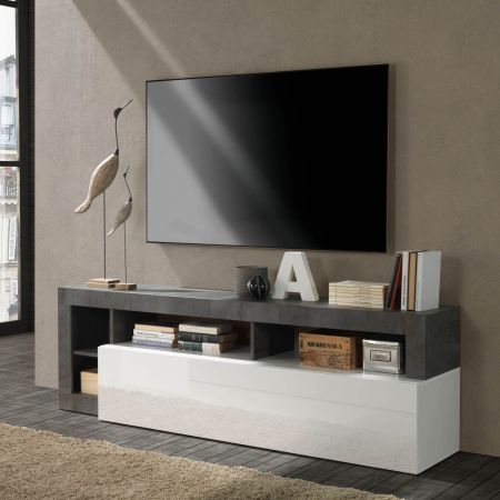 Porta TV Bollo 2 colore rovere e bianco