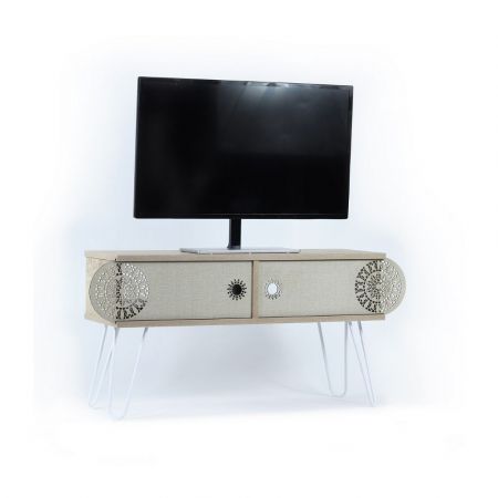 Mobile porta TV Sento bianco vintage rovere