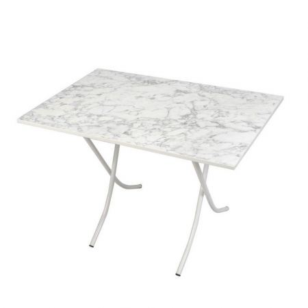 Tavolo Brot 120x70x75 cm con piano bianco e gambe nere