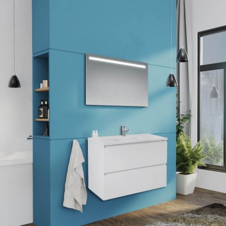 Colonna pensile bagno Mango nero opaco 30x24x140