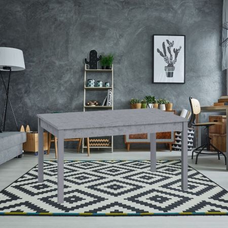 Tavolo Solid 180x90 piano ceramica effetto marmo bianco lucido e gambe nere