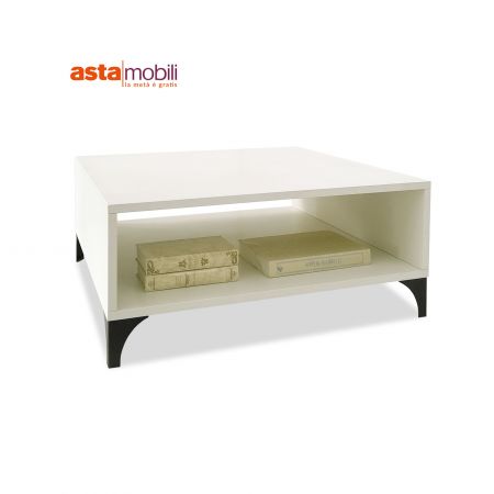 Tavolino da salotto con piano in vetro ovale e struttura nero lucido  115x65x40 Miranda