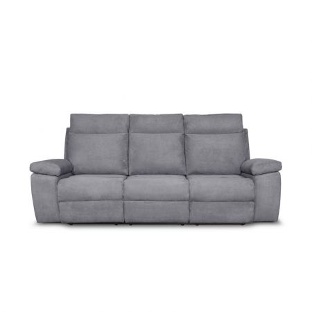 Divano Milano 3 Posti 2 Recliner Manuali Grigio Asta Mobili